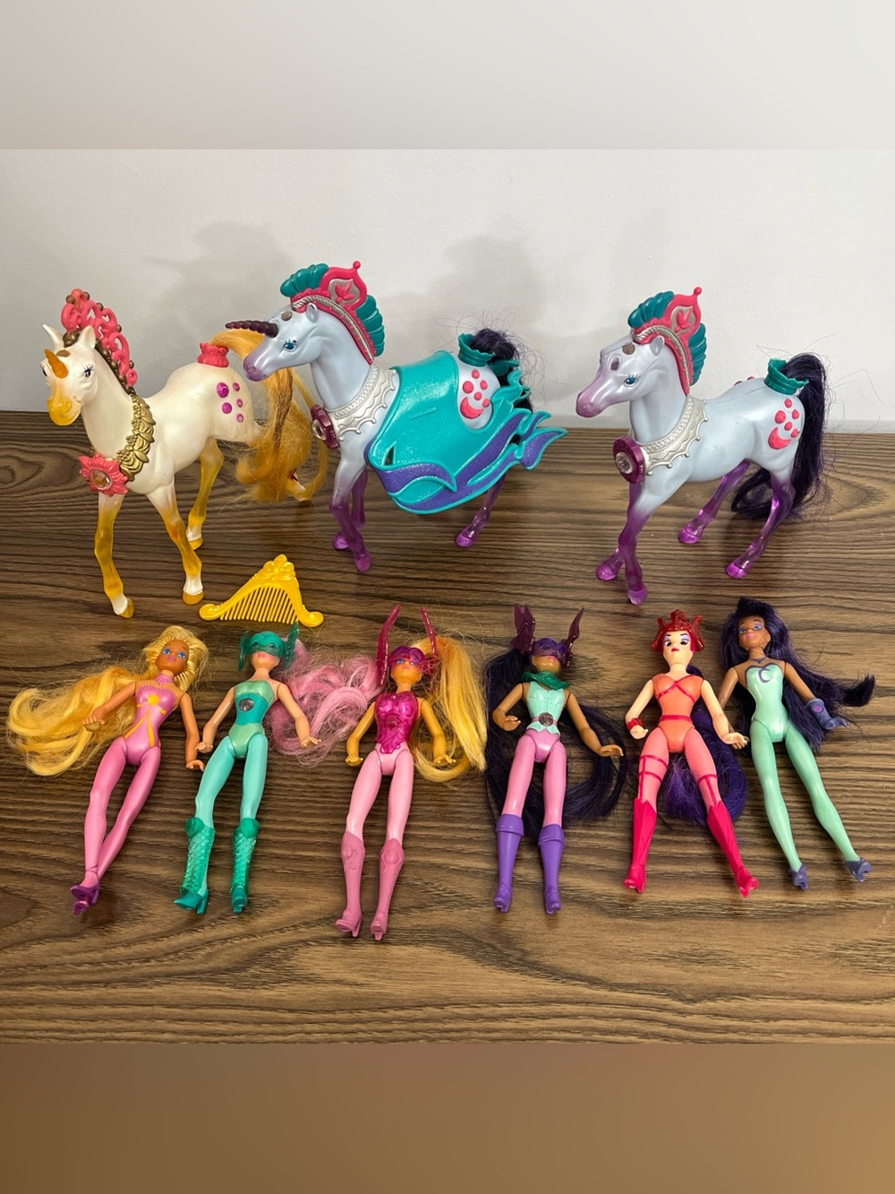 Vintage 1995 Princess Gwenevere And The Jewel Riders Lot Unicorns Action Figures